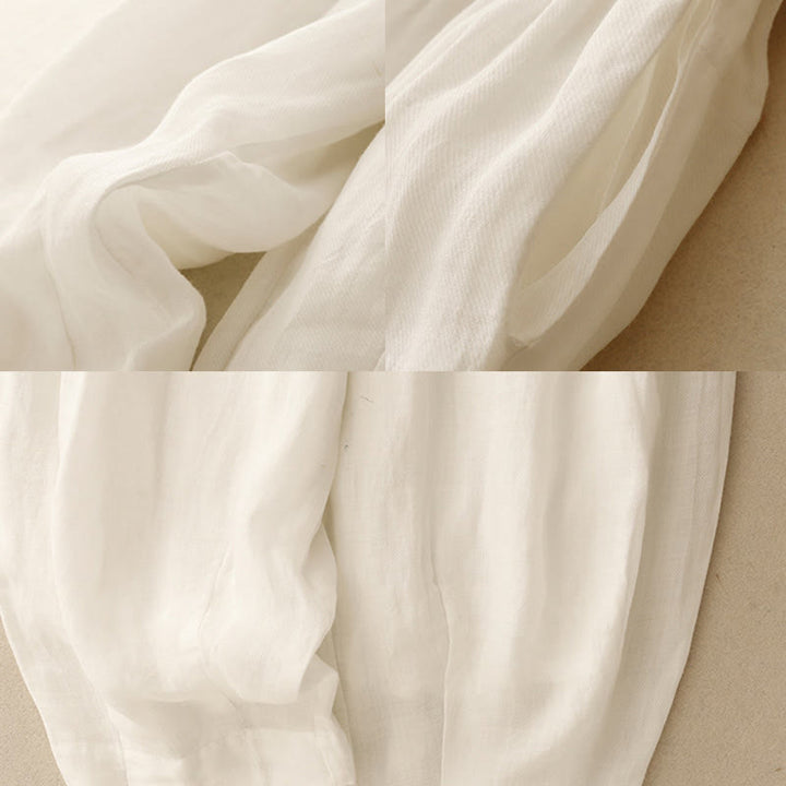 Buddha Stonesヴィンテージ サマー カジュアル カラーマッチング ドローストリング レディース コットンリネン ハーレムパンツ ポケット付き - image 2