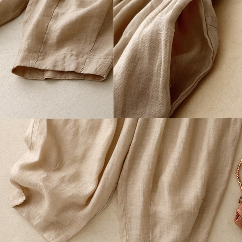 Buddha Stonesヴィンテージ サマー カジュアル カラーマッチング ドローストリング レディース コットンリネン ハーレムパンツ ポケット付き - image 19