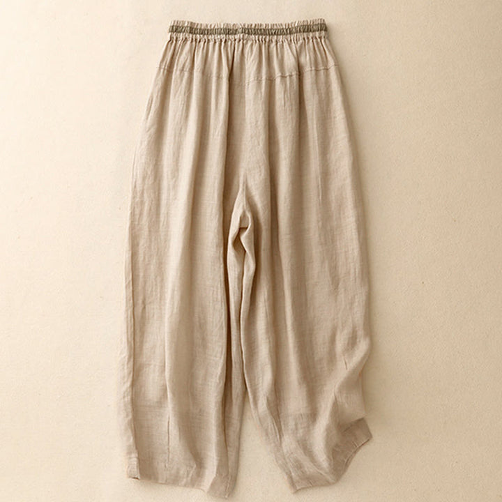 Buddha Stonesヴィンテージ風 夏用 カジュアル カラーマッチング ドローストリング付き レディース ハーレムパンツ ポケット付き - image 14