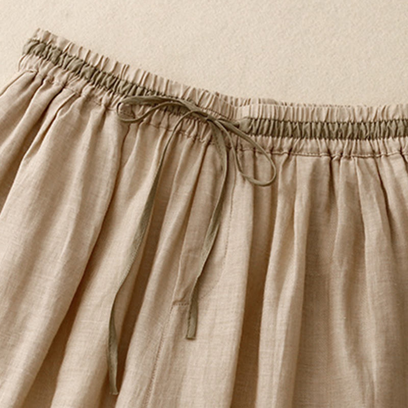 Buddha Stonesヴィンテージ サマー カジュアル カラーマッチング ドローストリング レディース コットンリネン ハーレムパンツ ポケット付き - image 15