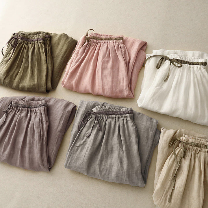 Buddha Stonesヴィンテージ風 夏用 カジュアル カラーマッチング ドローストリング付き レディース ハーレムパンツ ポケット付き - image 28