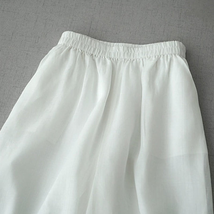 Buddha Stonesカジュアル 無地 ラミー スリット 7-8丈 レディース ワイドレッグパンツ ポケット付き - image 12