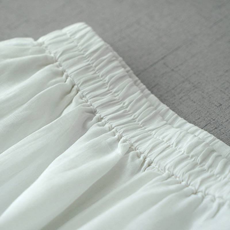 Buddha Stonesカジュアル 無地 ラミー スリット 7-8丈 レディース ワイドレッグパンツ ポケット付き - image 13