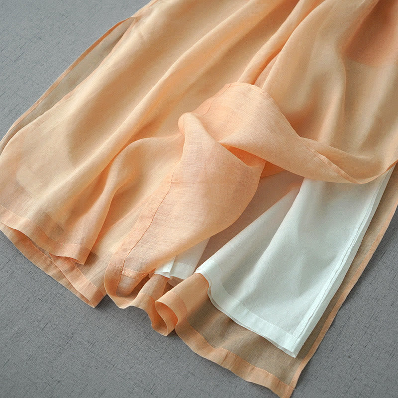 Buddha Stonesカジュアル 無地 ラミー スリット 7-8丈 レディース ワイドレッグパンツ ポケット付き - image 10