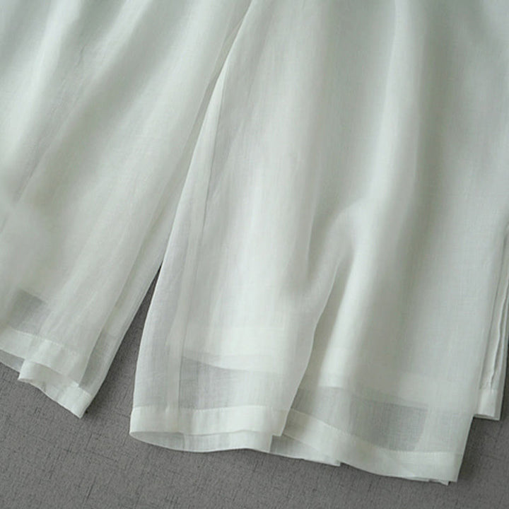 Buddha Stonesカジュアル 無地 ラミー スリット 7-8丈 レディース ワイドレッグパンツ ポケット付き - image 14