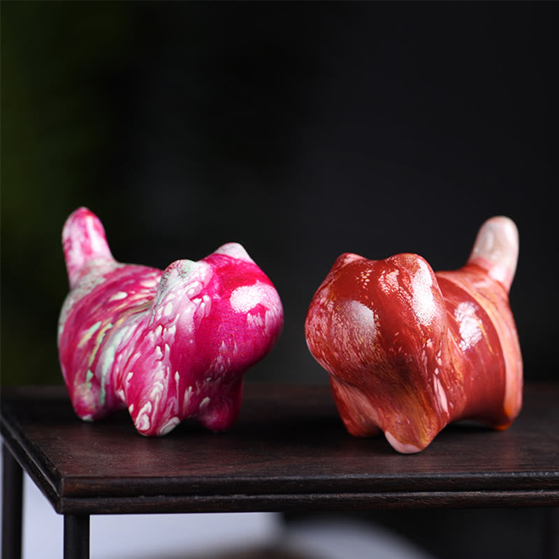 Buddha Stonesミニかわいい猫黒檀漆工芸平和装飾 - image 4