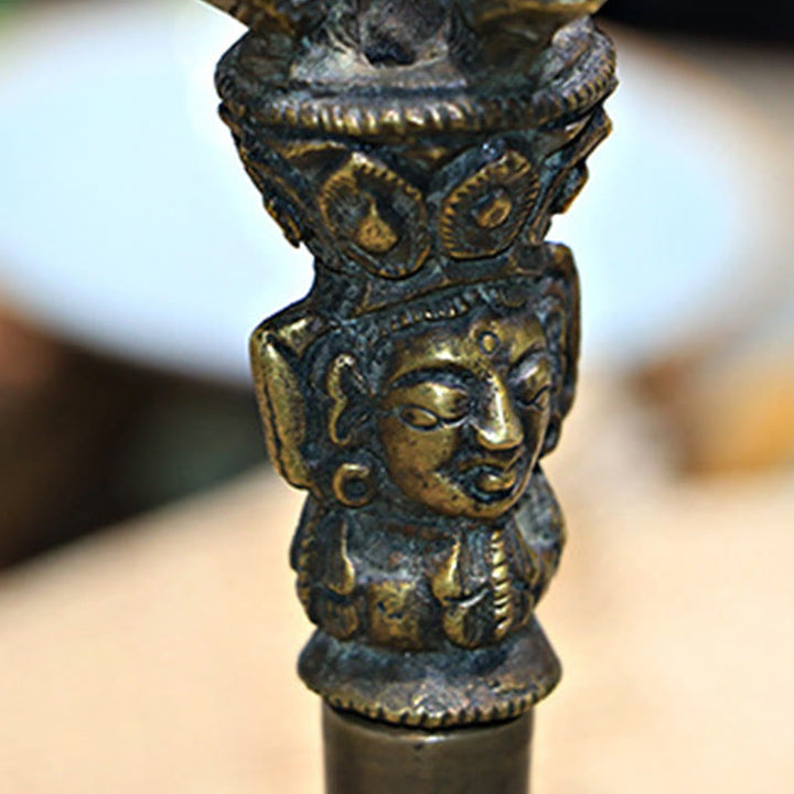 Buddha Stones2個入り 手作り チベット 瞑想ベル ヴァジュラ ドルジェ 銅製 強度装飾セット