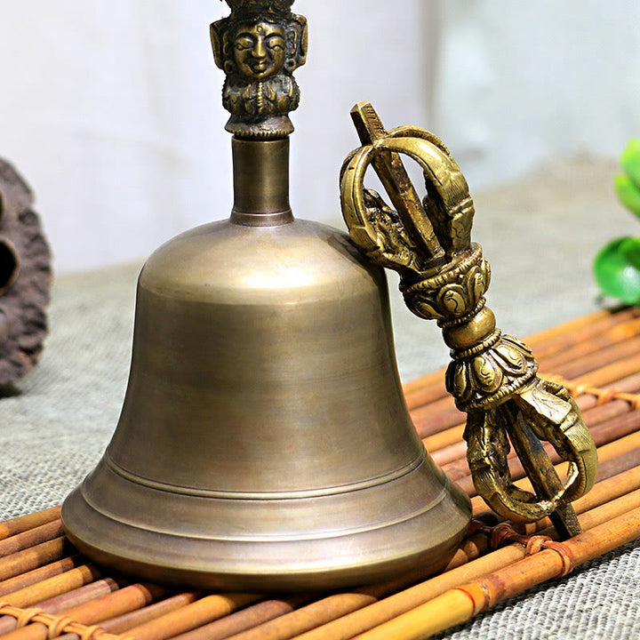 Buddha Stones2個入り 手作り チベット 瞑想ベル ヴァジュラ ドルジェ 銅製力を象徴する装飾品セット - image 3