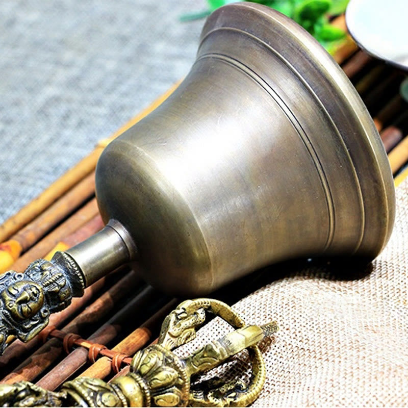 Buddha Stones2個入り 手作り チベット 瞑想ベル ヴァジュラ ドルジェ 銅製力を象徴する装飾品セット - image 4