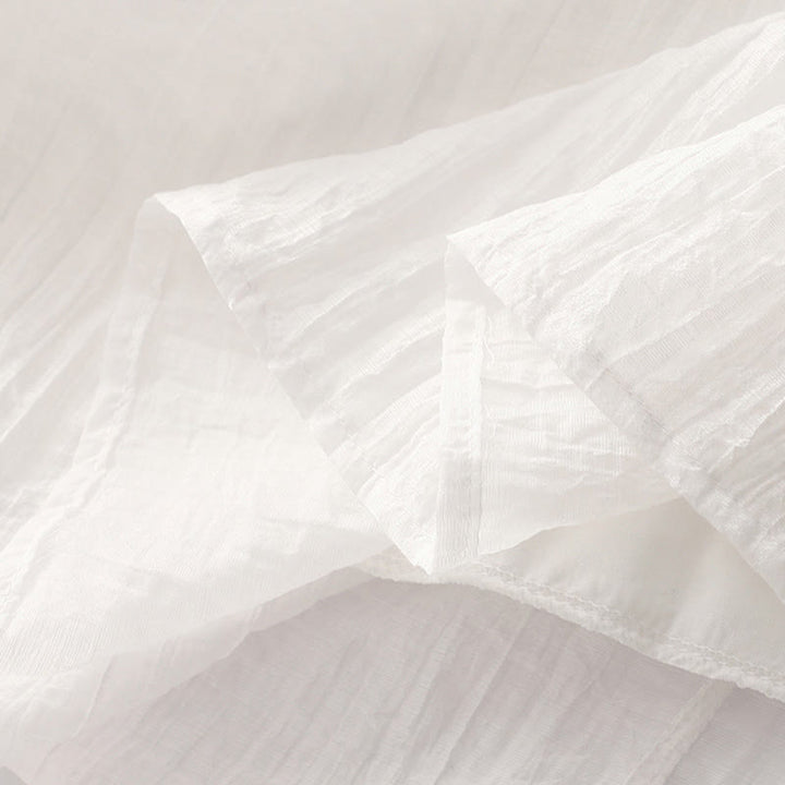 Buddha Stonesサマーカジュアル 無地刺繍 ダブルレイヤー 半袖 コットンリネン ミディドレス - image 28