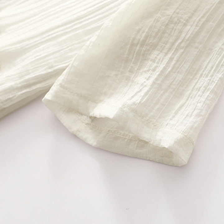 Buddha Stonesサマーカジュアル 無地刺繍 ダブルレイヤー 半袖 コットンリネン ミディドレス - image 16