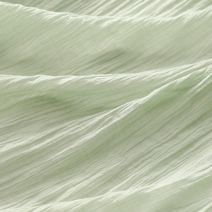 Buddha Stonesサマーカジュアル 無地刺繍 ダブルレイヤー 半袖 コットンリネン ミディドレス - image 5