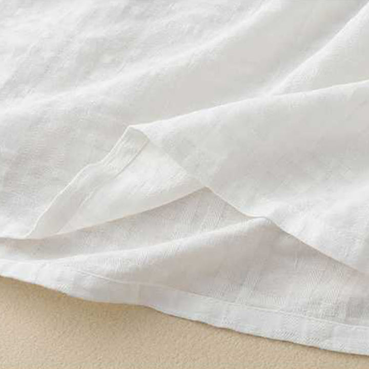 Buddha Stonesレトロ 無地 ドローストリング カエルボタンデザイン 長袖 コットンリネン ミディドレス ポケット付き - image 16