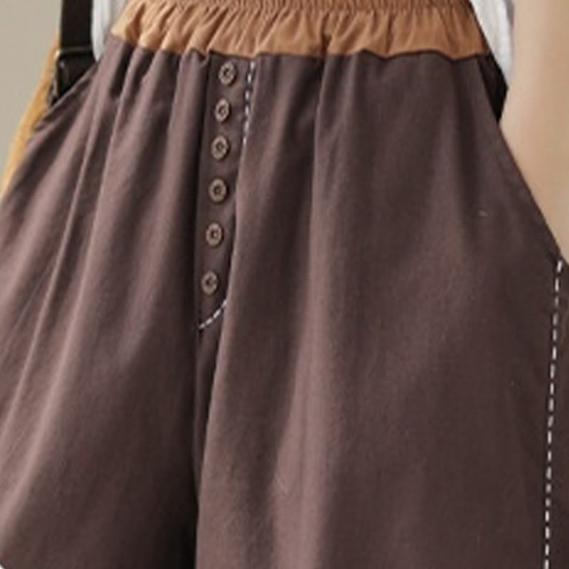 Buddha Stonesカジュアル 春 無地 パッチワークデザイン レディース コットン リネン 伸縮性ウエストバンド ハーレムパンツ ポケット付き - image 23