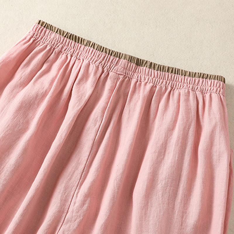 Buddha Stonesカジュアル刺繍 レディース コットンリネン 7-8丈 ハーレムパンツ ポケット付き - image 20