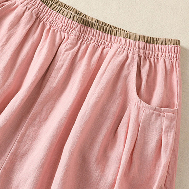 Buddha Stonesカジュアル刺繍 レディース コットンリネン 7-8丈 ハーレムパンツ ポケット付き - image 18