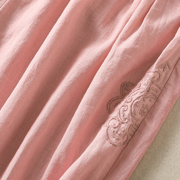 Buddha Stonesカジュアル刺繍 レディース コットンリネン 7-8丈 ハーレムパンツ ポケット付き - image 21