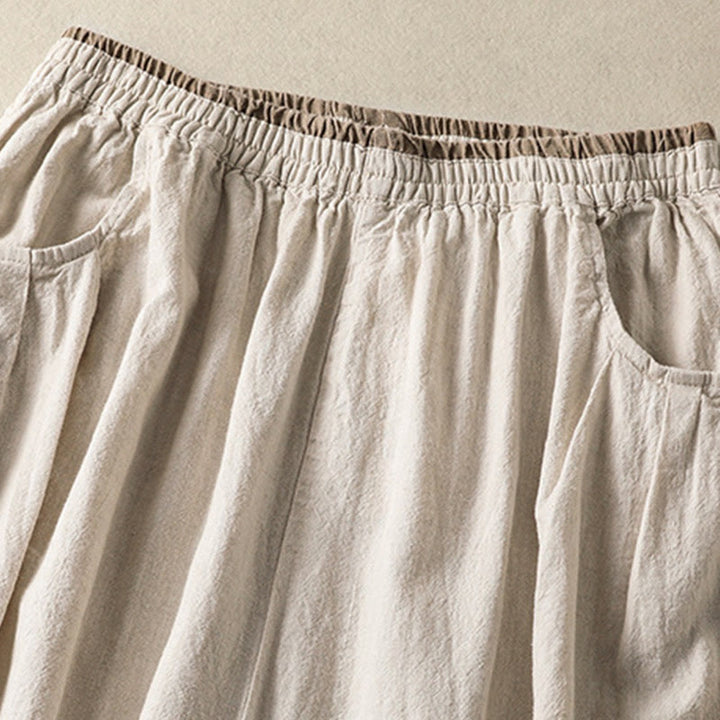 Buddha Stonesカジュアル刺繍 レディース コットンリネン 7-8丈 ハーレムパンツ ポケット付き - image 8