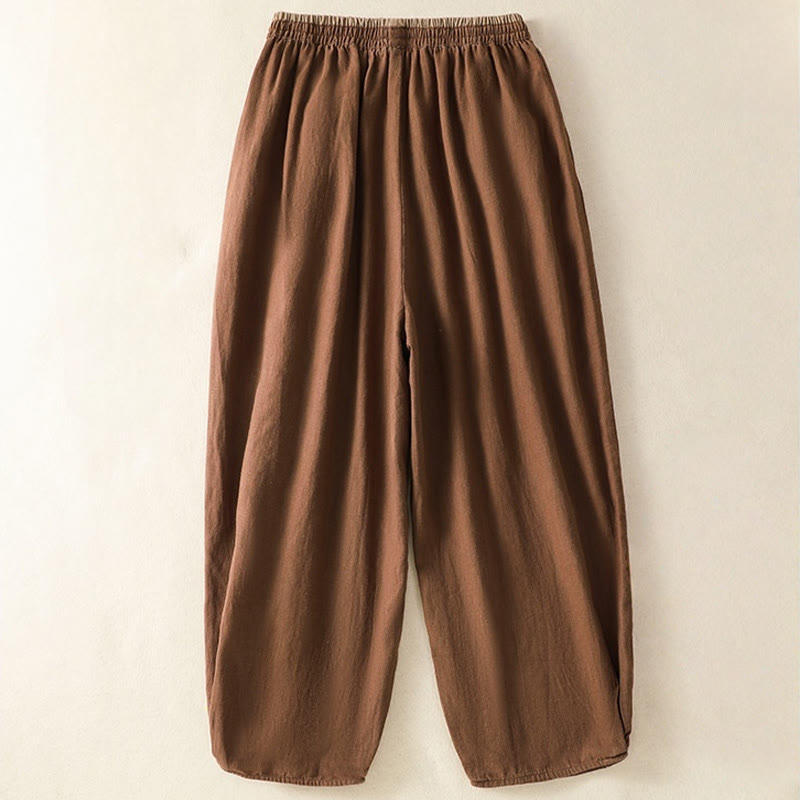 Buddha Stonesカジュアル刺繍 レディース コットンリネン 7-8丈 ハーレムパンツ ポケット付き - image 24