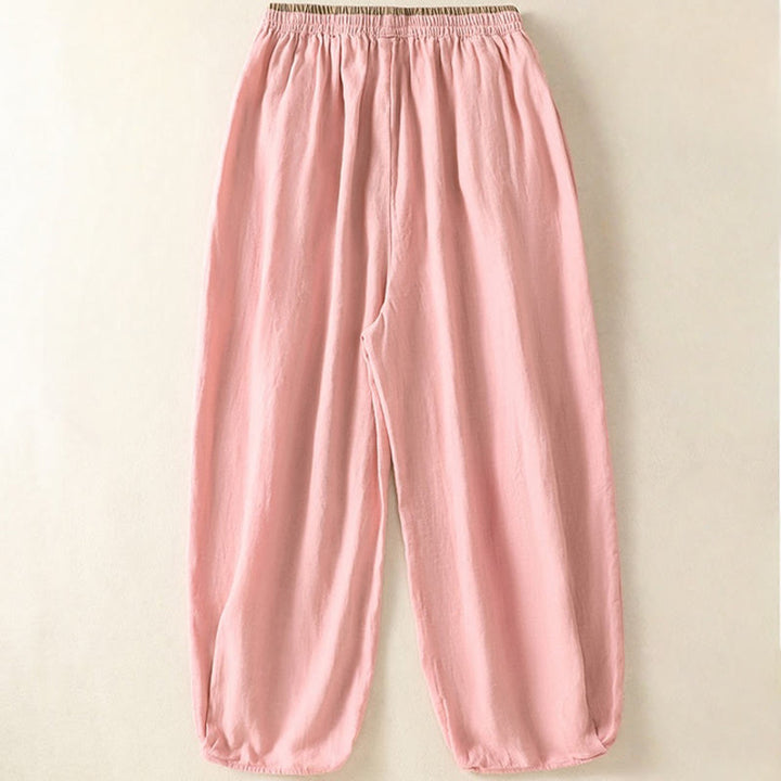 Buddha Stonesカジュアル刺繍 レディース コットンリネン 7-8丈 ハーレムパンツ ポケット付き - image 17
