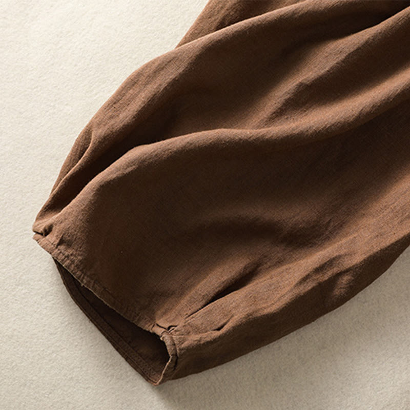 Buddha Stonesカジュアル刺繍 レディース コットンリネン 7-8丈 ハーレムパンツ ポケット付き - image 28