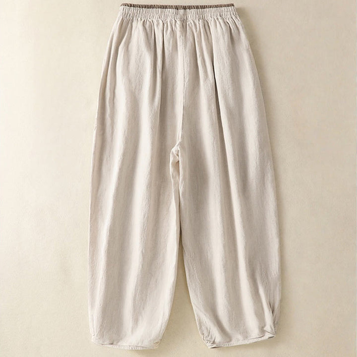 Buddha Stonesカジュアル刺繍 レディース コットンリネン 7-8丈 ハーレムパンツ ポケット付き - image 7