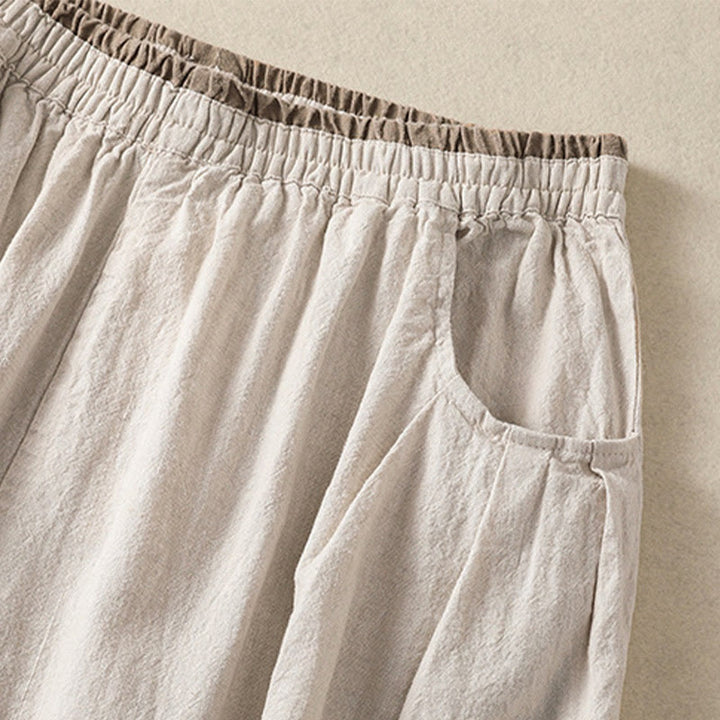 Buddha Stonesカジュアル刺繍 レディース コットンリネン 7-8丈 ハーレムパンツ ポケット付き - image 9