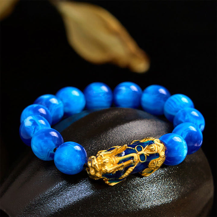 Buddha Stones カラーチェンジ素材×貔貅チャーム カラフルヒーリングブレスレット（前向きなエネルギーに）