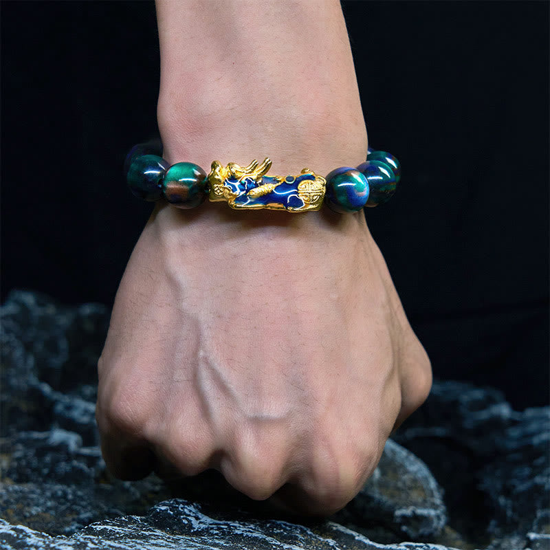 Buddha Stones カラーチェンジ素材×貔貅チャーム カラフルヒーリングブレスレット（前向きなエネルギーに）