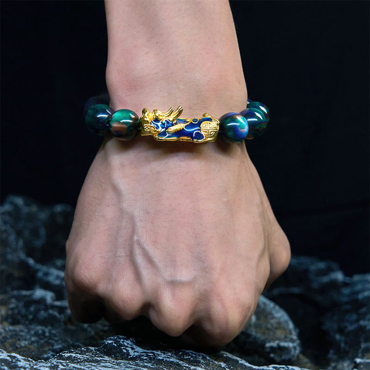 Buddha Stones カラーチェンジ素材×貔貅チャーム カラフルヒーリングブレスレット（前向きなエネルギーに）
