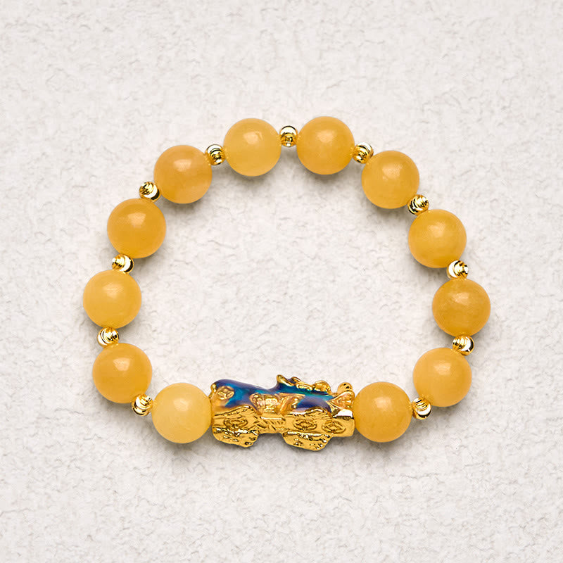 Buddha Stones天然トパーズカラーチェンジ貔貅富ブレスレット