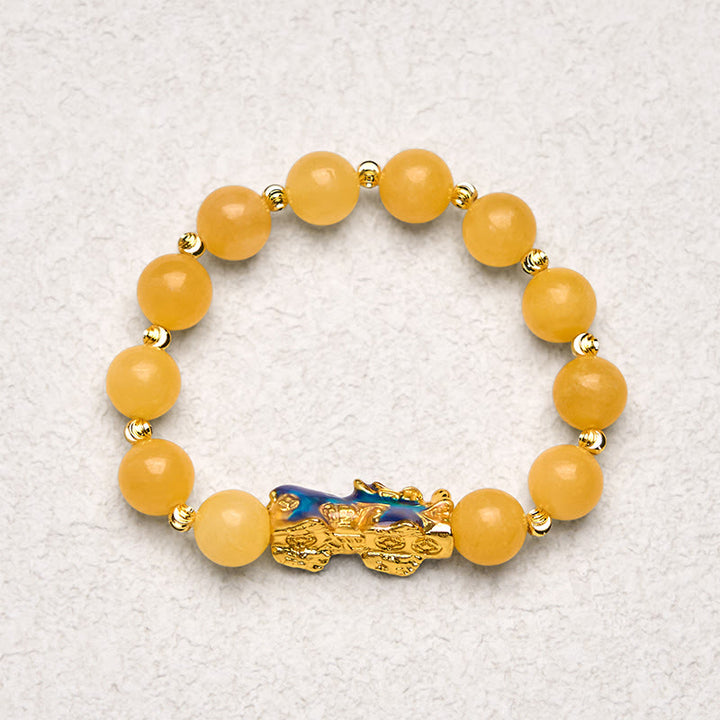 Buddha Stones天然トパーズカラーチェンジ貔貅富ブレスレット