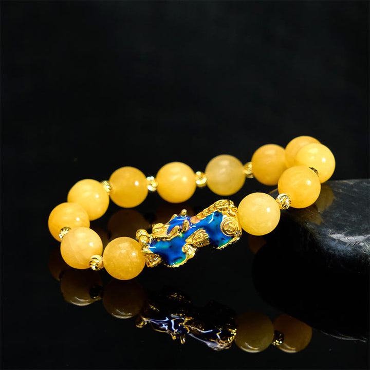 Buddha Stones天然トパーズカラーチェンジ貔貅富ブレスレット
