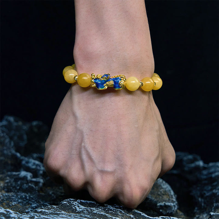 Buddha Stones天然トパーズカラーチェンジ貔貅富ブレスレット