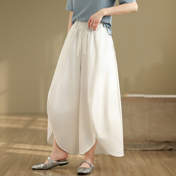 Buddha Stonesサマー ヴィンテージ レースアップ レディース ワイドレッグ スプリットパンツ ポケット付き - 白 - US8-10，UK/AU12-14，EU40-42 (2XL) - image 7