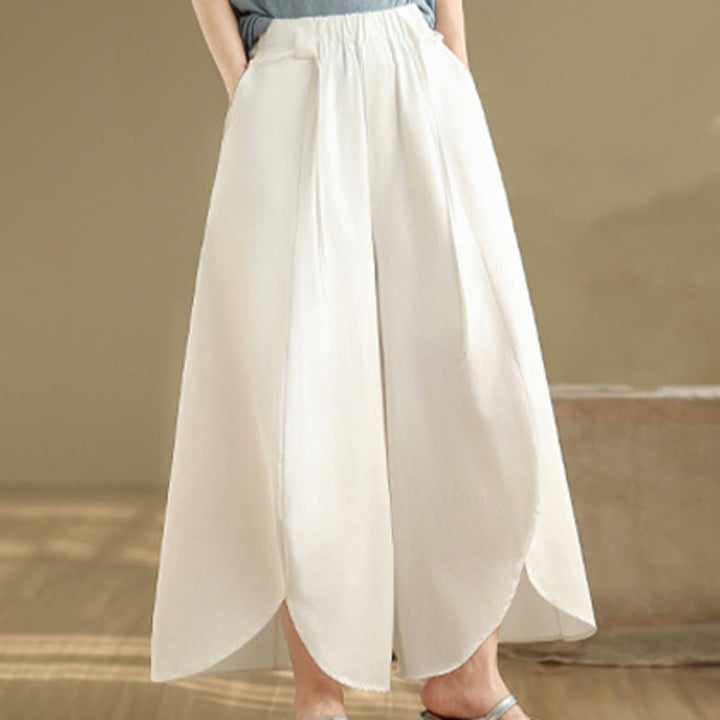 Buddha Stonesサマー ヴィンテージ レースアップ レディース ワイドレッグ スプリットパンツ ポケット付き - image 11