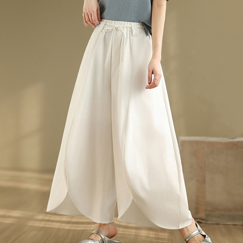 Buddha Stonesサマー ヴィンテージ レースアップ レディース ワイドレッグ スプリットパンツ ポケット付き - image 10
