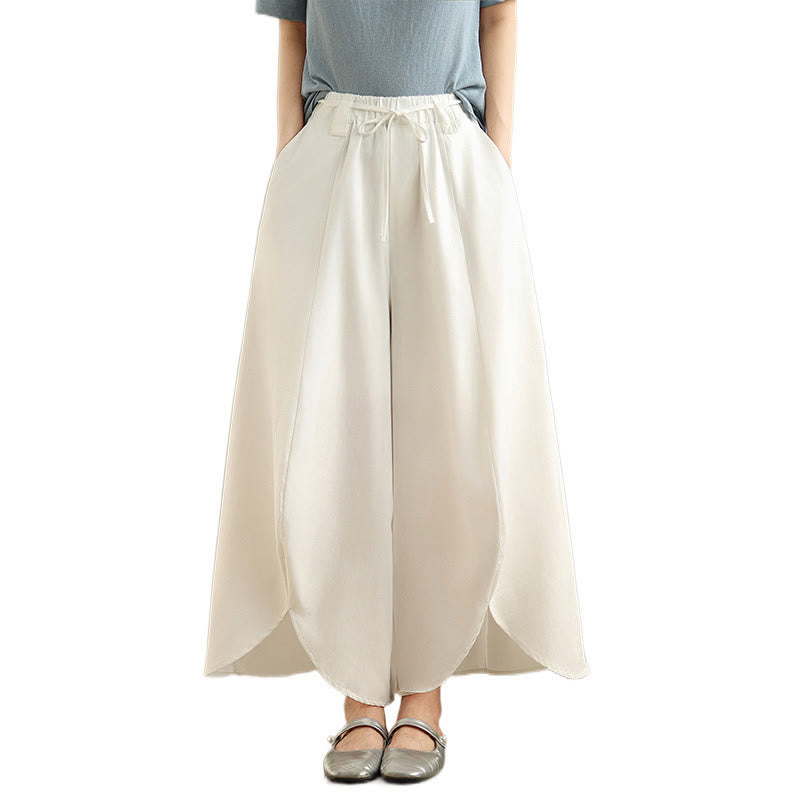 Buddha Stonesサマー ヴィンテージ レースアップ レディース ワイドレッグ スプリットパンツ ポケット付き - image 15