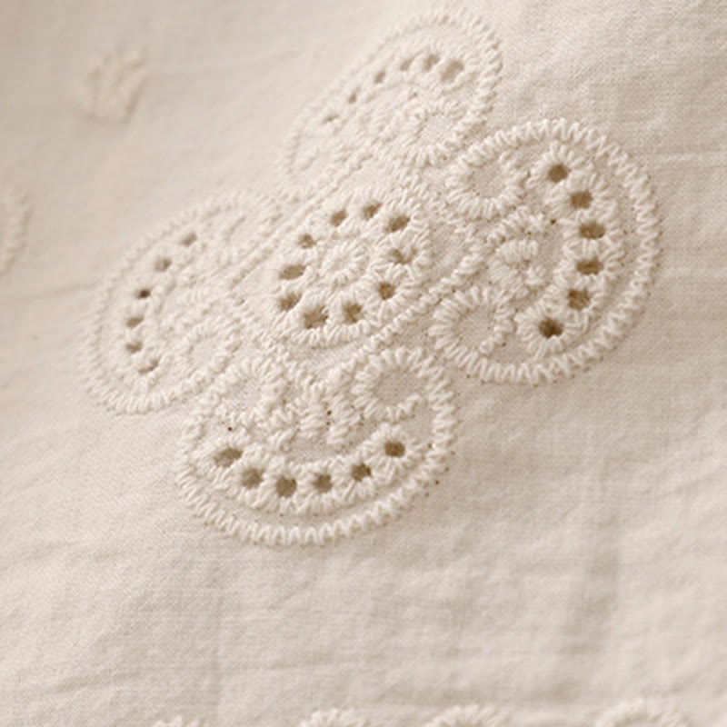 Buddha Stonesサマー ヴィンテージ 刺繍 レース裾 パッチワークデザイン レディース ワイドレッグ コットンパンツ ポケット付き - image 15