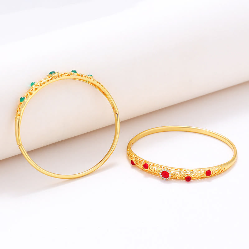 Buddha Stonesのつるデザイン 合金ジルコン幸運ブレスレットバングル