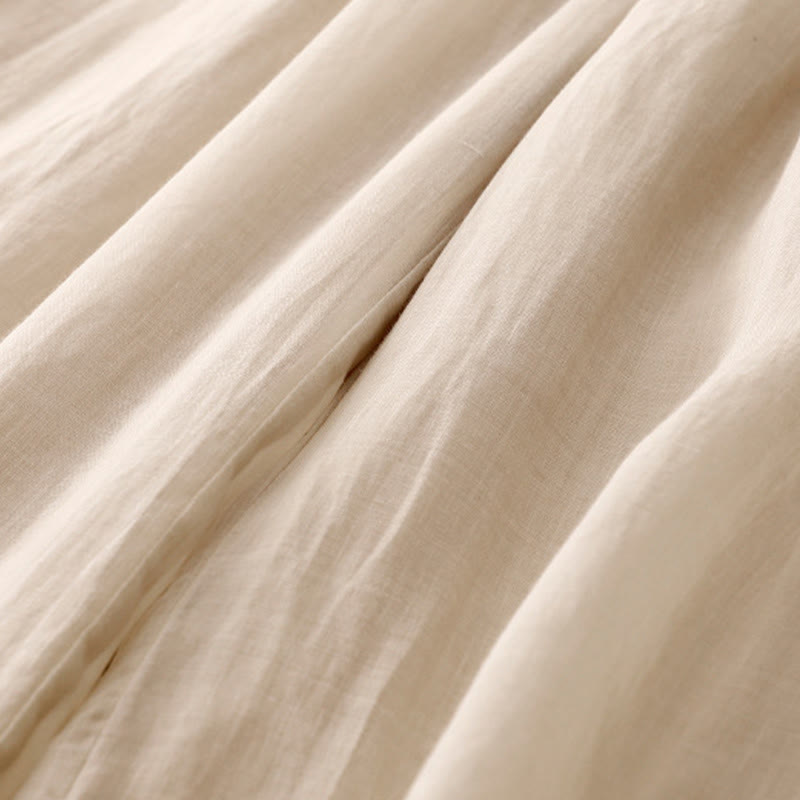 Buddha Stonesカジュアル ヴィンテージ 無地 ドローストリング レース パッチワーク デザイン レディース ワイドレッグ コットン 伸縮性ウエストバンド パンツ ポケット付き - image 14