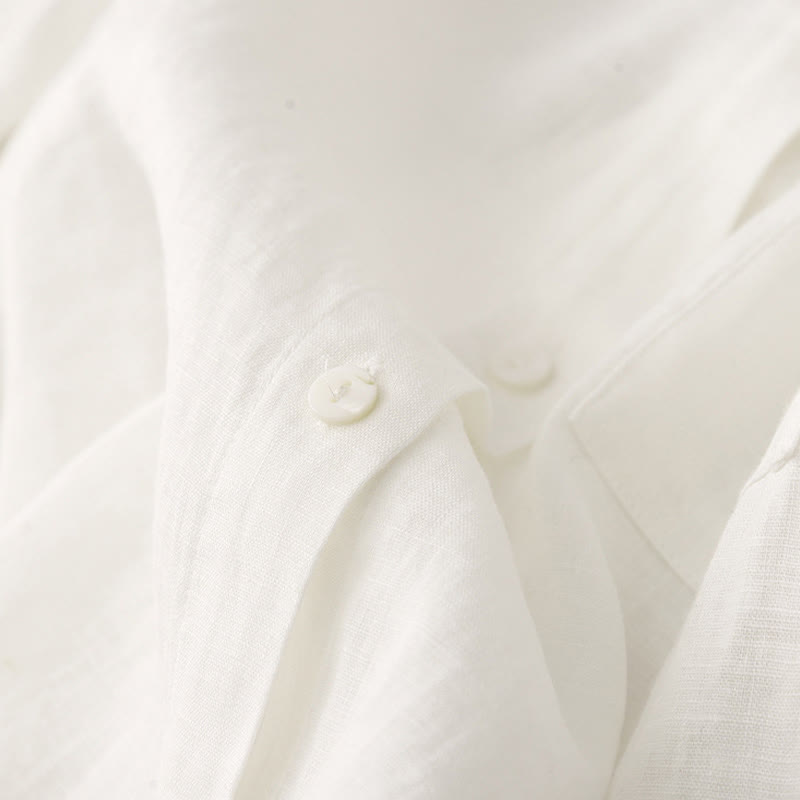 Buddha Stones夏 2点セット 無地 長袖 シャツ トップス カーディガン ショートパンツ 瞑想服 レディース ポケット付き - image 31