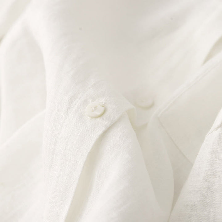 Buddha Stones夏 2点セット 無地 長袖 シャツ トップス カーディガン ショートパンツ 瞑想服 レディース ポケット付き - image 31