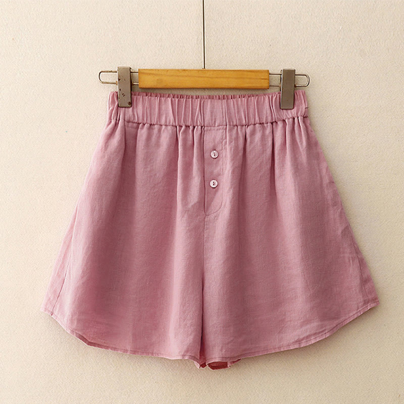 Buddha Stones夏 2点セット 無地 長袖 シャツ トップス カーディガン ショートパンツ 瞑想服 レディース ポケット付き - image 10