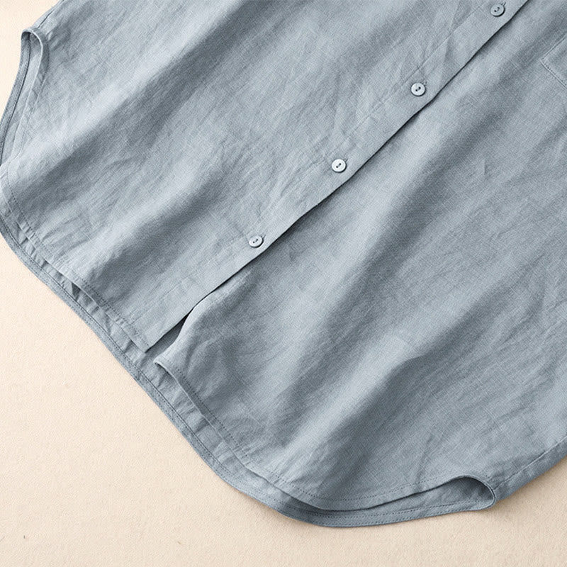 Buddha Stones夏用 2点セット 無地 長袖シャツ トップス ショートパンツ 瞑想服 レディース セット ポケット付き - image 23