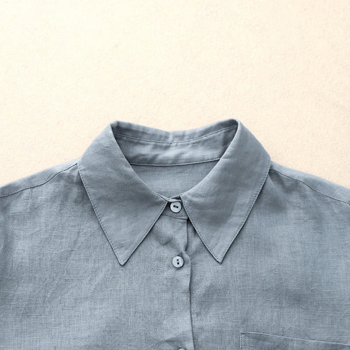 Buddha Stones夏用 2点セット 無地 長袖シャツ トップス ショートパンツ 瞑想服 レディース セット ポケット付き - image 20