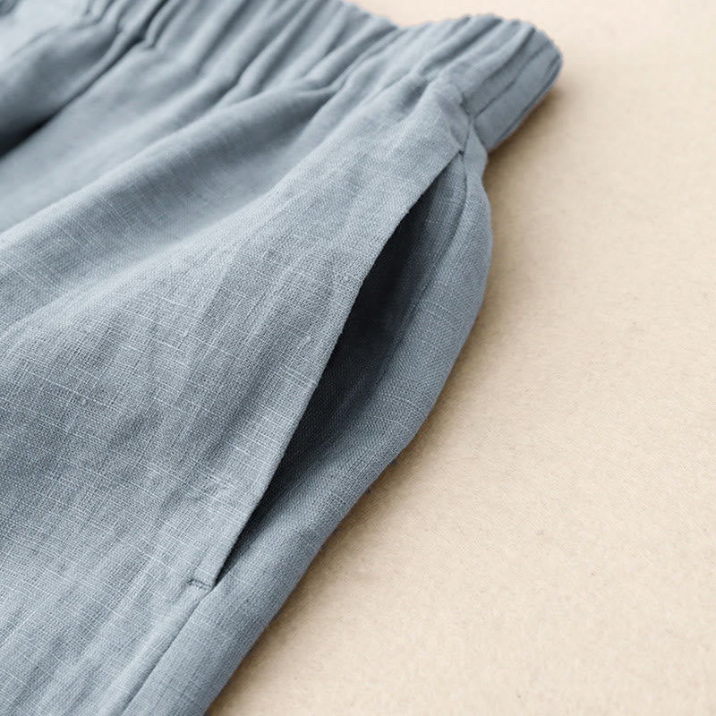 Buddha Stones夏用 2点セット 無地 長袖シャツ トップス ショートパンツ 瞑想服 レディース セット ポケット付き - image 26