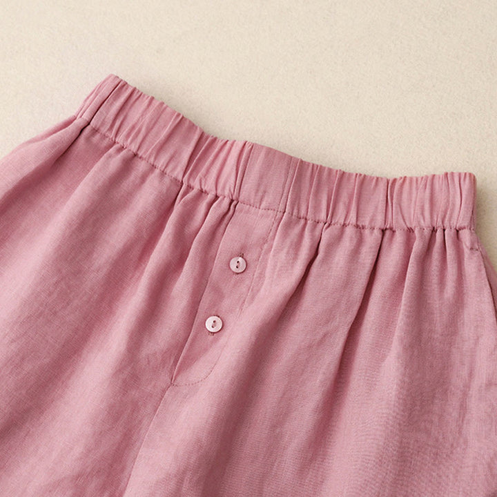 Buddha Stones夏用 2点セット 無地 長袖シャツ トップス ショートパンツ 瞑想服 レディース セット ポケット付き - image 11