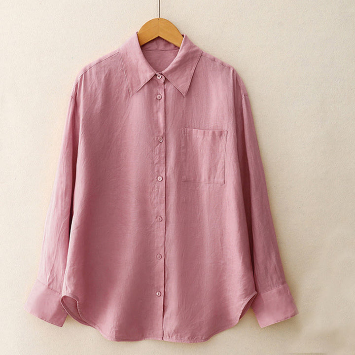 Buddha Stones夏用 2点セット 無地 長袖シャツ トップス ショートパンツ 瞑想服 レディース セット ポケット付き - image 3