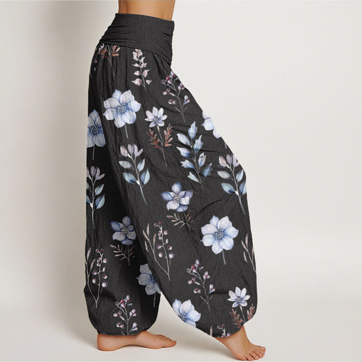 Buddha Stonesカジュアル 繊細な花柄 葉柄 レディース 伸縮性ウエスト ハーレムパンツ - image 2